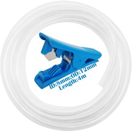 Clear Hose, CESFONJER 8mm ID x 12mm OD Thicken PVC Hose Tube, Antifreeze Flexible Water Pipe with 1 Pcs Pipe Cutter (4 Meter)