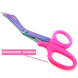 EMT Trauma Shears Scissors Multi-Colour Non-Stick Stainless Steel Blades - Premium Quality 7.25" (Pink Handle)