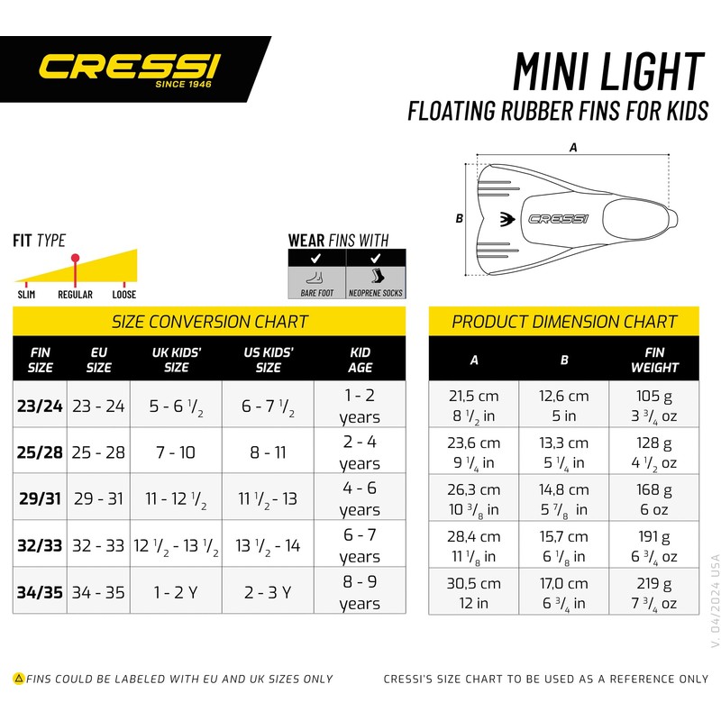 Cressi Mini Light, Lime, 25/28