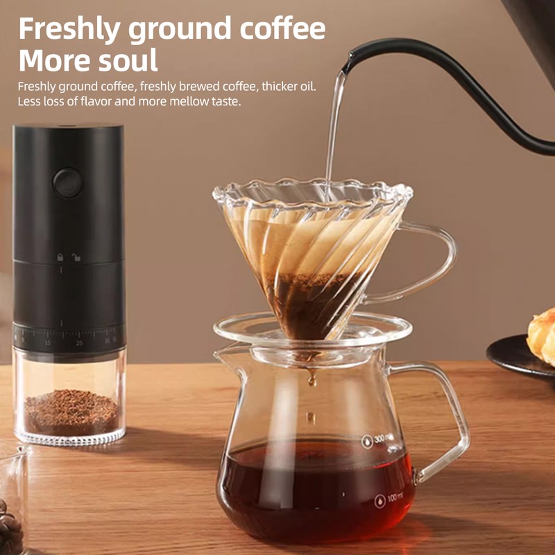 Portable Electric Burr Coffee Grinder Ceramic Blade Burr Grinder USB