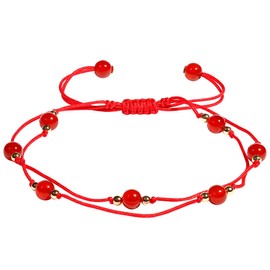 Wizock Layered Chakra Charkas Crystals Ankle Bracelets for Women Reiki Stone Agate Beach Foot Balance Meditation Crystals (Red Agate)