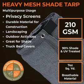 DDRS Black 90% Garden Shade Net 10'X22' Durable Mesh Tarp with Grommets, Garden Sunblock Shade Net Shading Antifreezing for Construction Debris Cover Plants Cover, Greenhouse