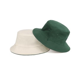 Zylioo XL/XXL Fishing Hat 3XL Fishing Hat for Large Head, UPF50+ Reversible Bucket Hats, Double-Sided UV Protection Sun Hat with Wide Brim, Ink green-beige (L-XL/60 cm)