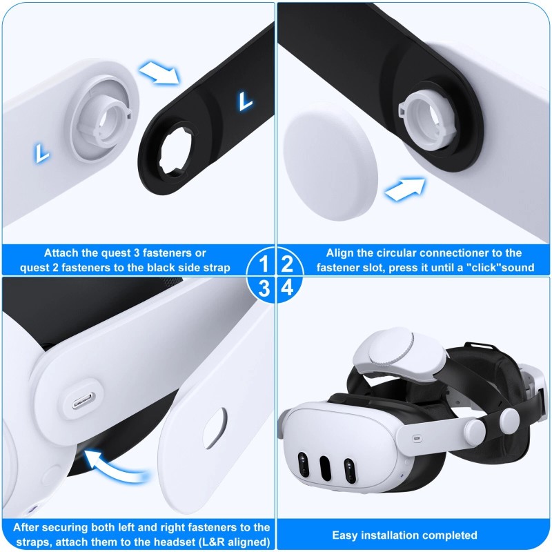 HELLCOOL Kawaye Head Strap for Meta Quest 3&Quest 2,Double Knobs