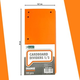 D.RECT 009447 Cardboard Divider Strips 11 x 24 cm Pack of 100 Dividers Folder Index 160 g/m² Orange