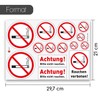 iSecur Smoking Prohibited Sticker Set with 14 Prohibition Stickers "Smoking