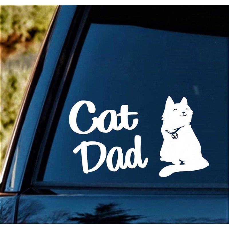 Cat Dad Decal Sticker for Car Window BG 652