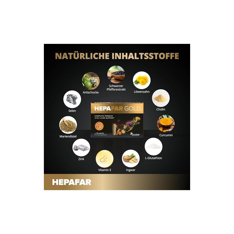 Hepafar Gold with Milk Thistle, Turmeric, Glutathione, Artichoke, Dandelion, Choline,