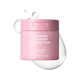 House of Hur Clearing Skin Prep Essence Pads (70ct / 140ml) - Fungal Acne Safe AHA BHA PHA Exfoliating Toner Pads with Red Beet Extract | Korean Skincare