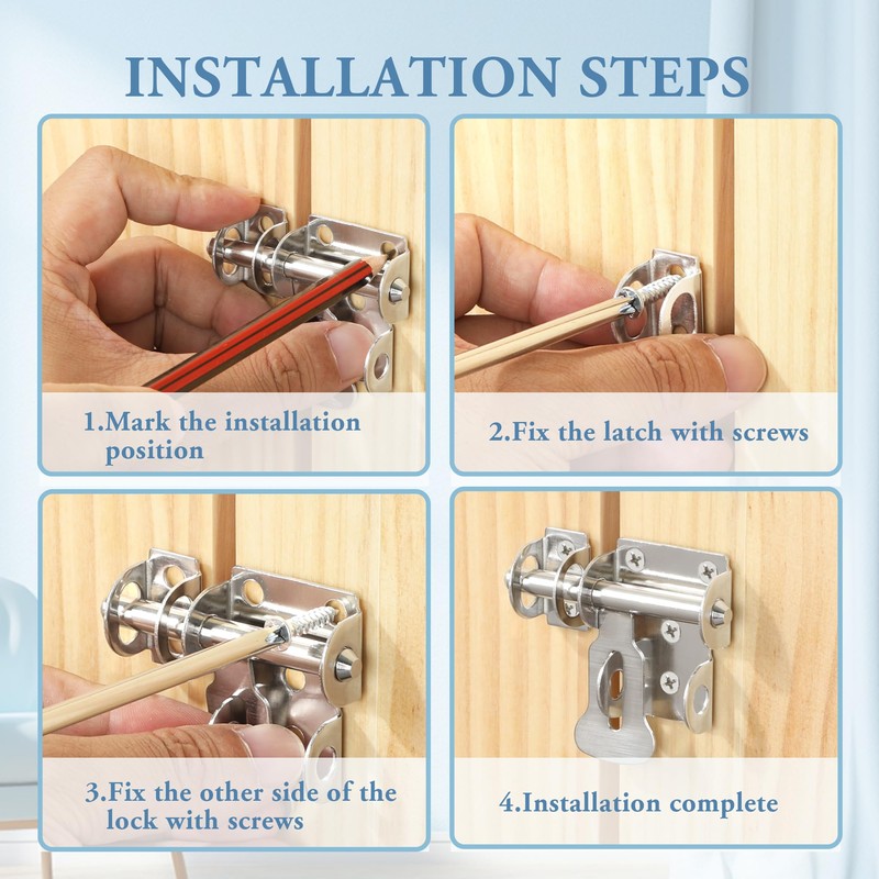 Mooche Slide Latch Lock Barrel Bolt with Padlock Hole, Barrel