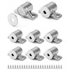 QWORK 8-Pack Silver Magnetic Door Latch Kit – Zinc Alloy