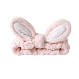 Pink Bunny Rabbit Ears Headband for Women Girls Make Up Hairands for Washing Face Spa Hair Band for Girls Women Yoga Sport Rabbit Ears Hairand for Skin Care Bath Shower Headband Head Wrap