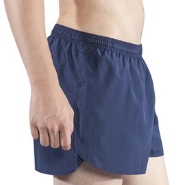 BOA 1206B - Pantalón corto de entrenamiento para hombre (3 pulgadas, media división), Azul marino/flor y brillo, Small