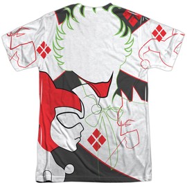 Dco Joker Harley Inline Unisex Adult Sublimated Costume T Shirt (Front/Back), 2X-Large Multicolor