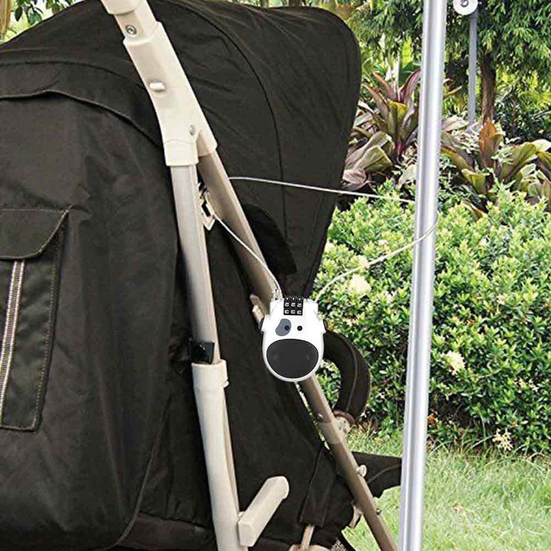 Candado de Combinación de 3 Dígitos con Cable Extensible de