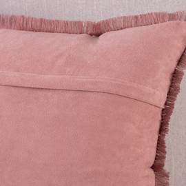 Madizz Set of 2 Suede Cushion Covers with Fringe Tassels 22x22 inch, 55x55 cm, Light Pink Soft Decorative Throw Pillow Cases for Sofa Bedroom Pillow Shell