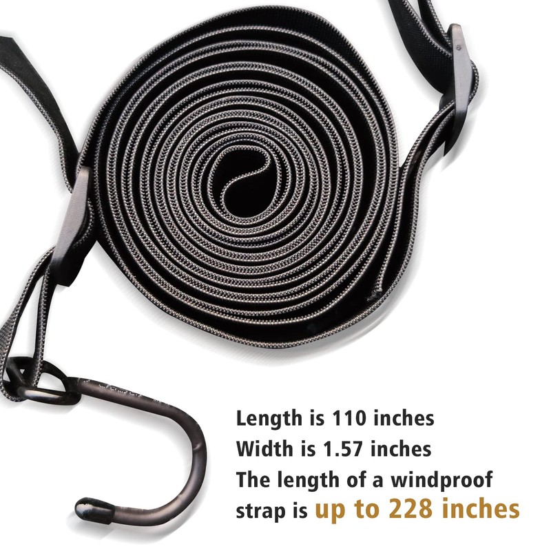 SEAZEN Car Cover Straps Wind Protector, 3Pcs Adjustable Elastic Windproof