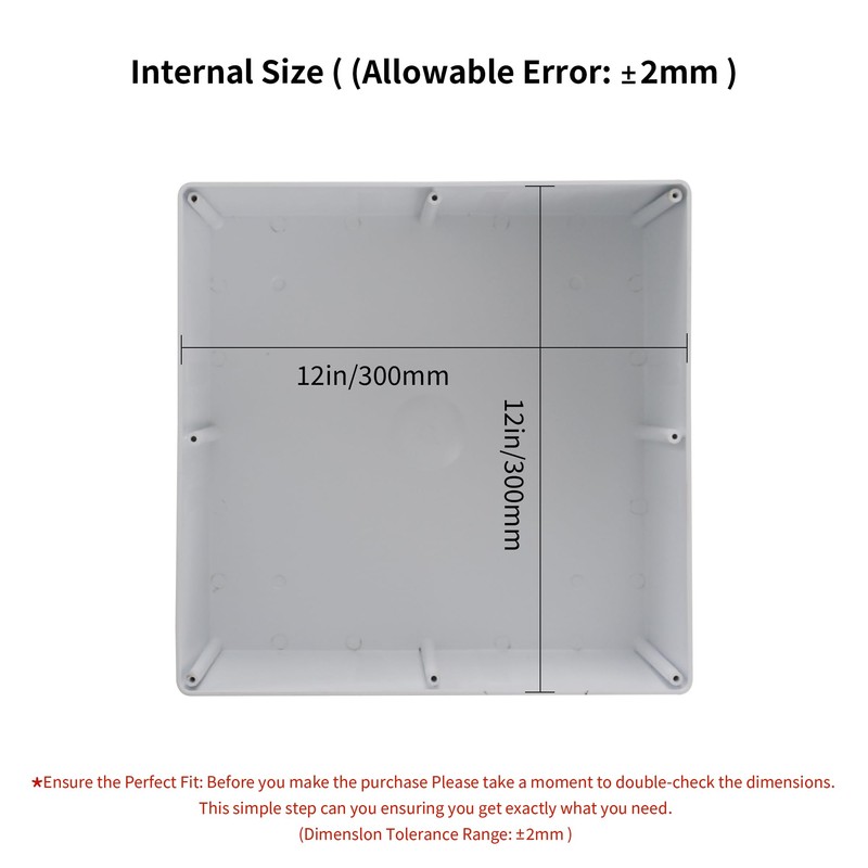 12" x 12" x 6" ABS Plastic Dustproof Waterproof Box