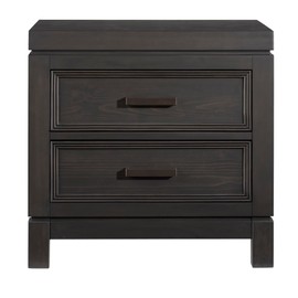 Soho Baby Manchester Premium Soft Closing 2-Drawer Nightstand, Smooth Black Iron