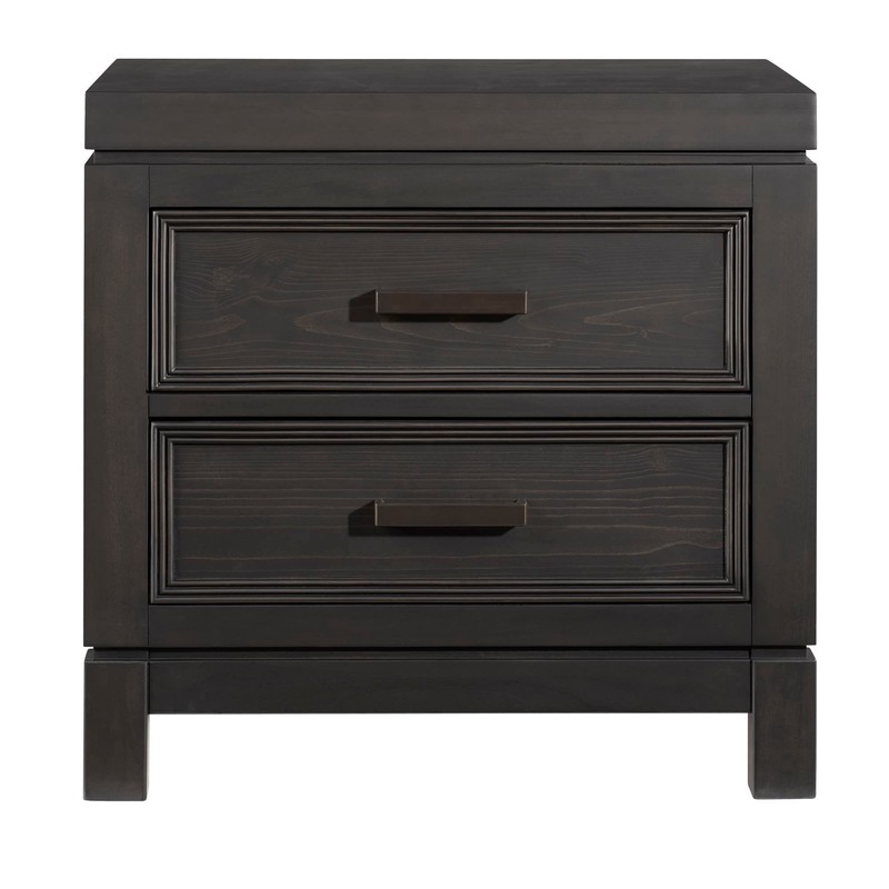 Soho Baby Manchester Premium Soft Closing 2-Drawer Nightstand, Smooth Black