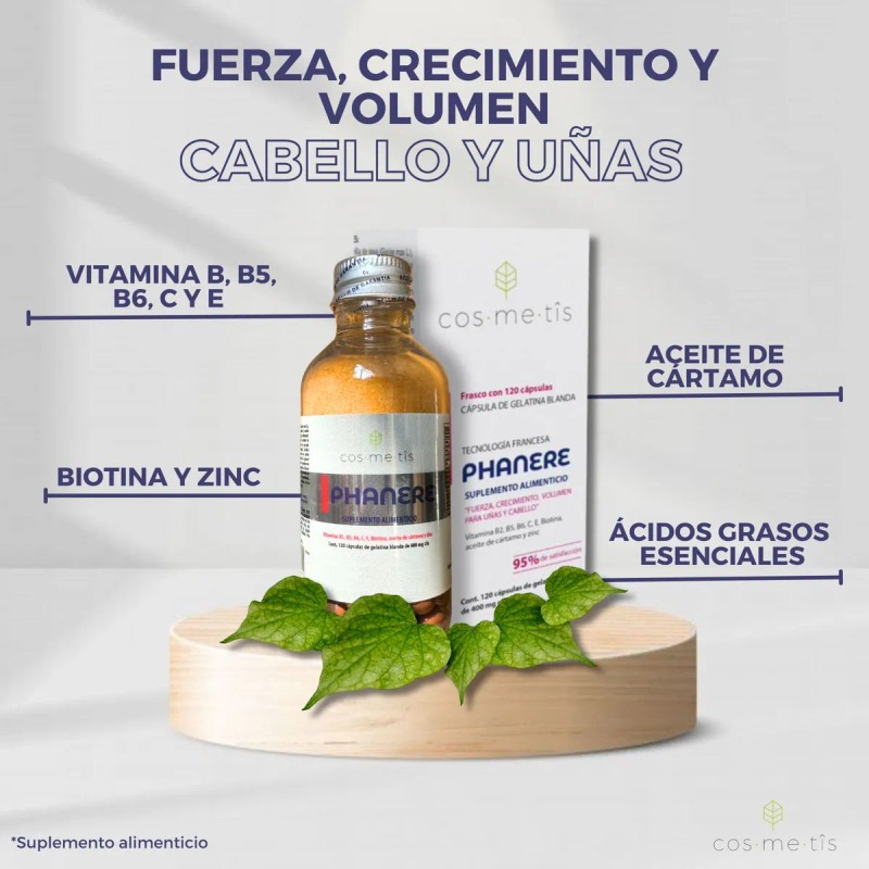 Capsulas Phanere Suplemento Alimenticio Para Cabello Y Uñas N/a