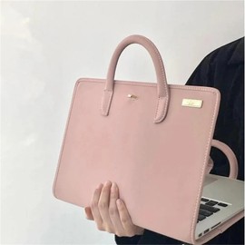 PU Laptop Sleeve Pink with Handle Protective Case Laptop Bag(14 inch)