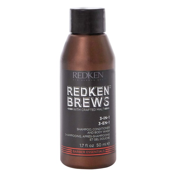 Redken Brews 3-IN-1 Shampoo For Men, Shampoo, Conditioner And Body Wash, Mens Shampoo 1.7 fl. oz