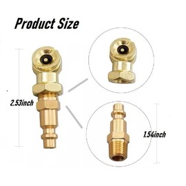 HHYOOSOO Portable Air Chuck, Solid Matel Closed Brass Ball Inflator with 1/4" NPT Standard Quick Plug for Tire Inflator Gauge Nozzle Air Compressor Accessories (1PCS)