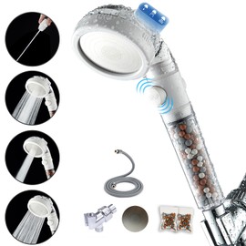 Filtered Shower Head with Handheld - High Pressure Mineral ShowerHead with Filters for Hard Water - Reduces Dry Itchy Skin, Easy Instal, 4 Modes, Water Saving, Durable, Detachable anti blocking