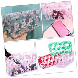 Minkissy 1pc Design PVC Toiletry Bag Portable Makeup Bag Multi Sections for Daily Use Fashion for Women