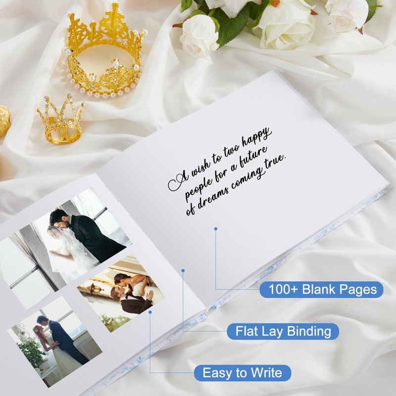 Humyoun Wedding Guest Book Letters to Bride 8.5x7 Inch,Blue,Classic