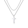 Cross Necklace for Men Cuban Link Chain Layered Necklace Mens