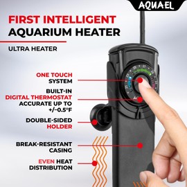 Aquael Ultra Aquarium Heater for Freshwater & Saltwater Aquariums - 150 Watt, 24-40 Gallon