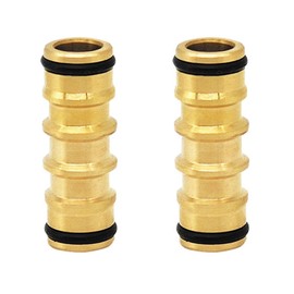 RecDec 2 Pack Garden Hose Quick Connect Fittings Coupler Male Adapter Extension Joint Extender Connector for Tap System 3/4 Inch GHT No-Leak Water Pipe Quick Disconnect 2-Way Connection
