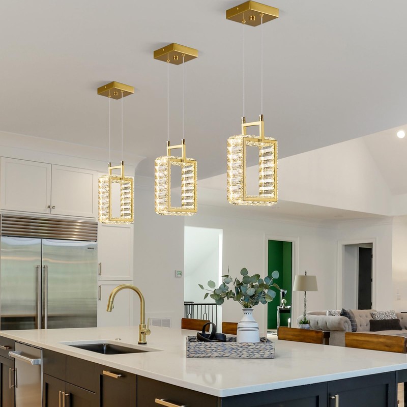 zhllmq Kitchen Island Mini Light Fixture Modern Led Crystal Pendant
