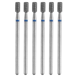 sourcing map 6pcs 120-140 Grits Diamond Grinding Bit 3mm Cylinder Head 2.35mm Shank 6mm Length Stone Sanding Drill Bits Rotary Tool for Ceramic Glass Nails Grinding Polishing