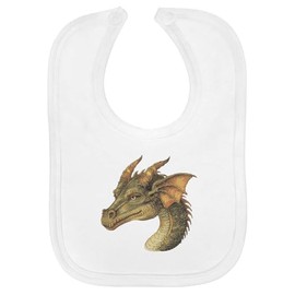 Azeeda 'Green Dragon Head' Soft Cotton Baby Bib (BI00060279)
