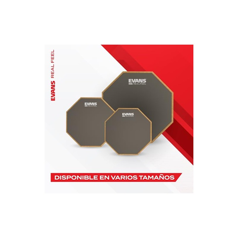 Evans doble cara Pad de práctica, 12 inch, Gris, 6