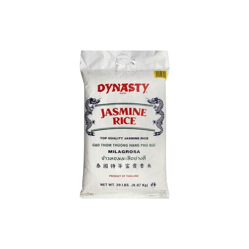 Dynasty Jasmine Rice, Vegan, 20 LB (Pack Of 1)