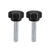 sourcing map 2pcs Knurled Clamping Knobs M6 x 25mm Metric