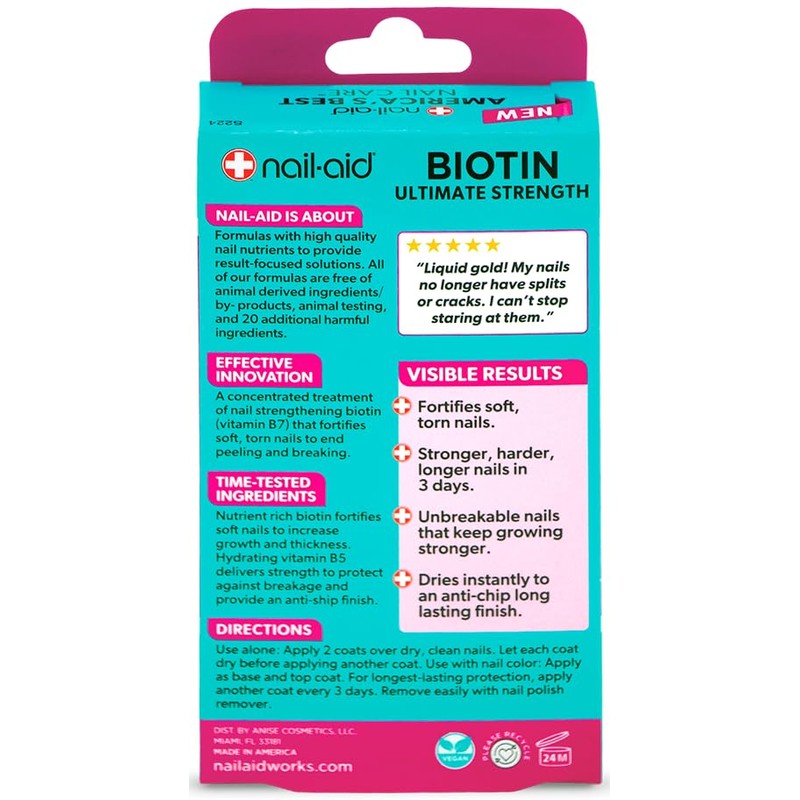 NAIL-AID Biotin Ultimate Strength con Vitamina B7 – Tratamiento Fortalecedor