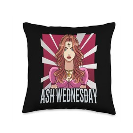 Ash Wednesday Christian Mom Fasting Sacrifice Prayer Repent Throw Pillow