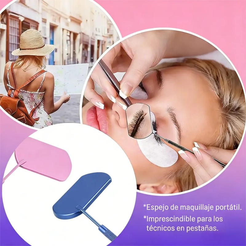 2pc Espejo Grande Para Extensiones De Pestañas O Dental