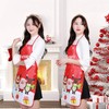 LeeLoon 2 Pack Chistmas Apron, Holiday Kitchen Apron Christmas Santa