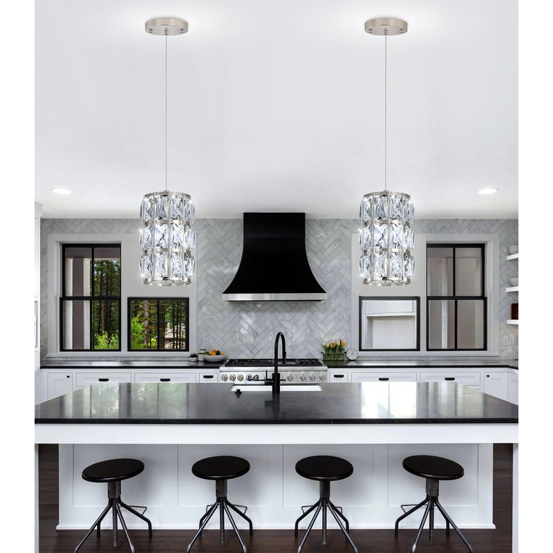 dolria Modern Crystal Chandelier Mini Chandelier Pendant Lighting for Kitchen