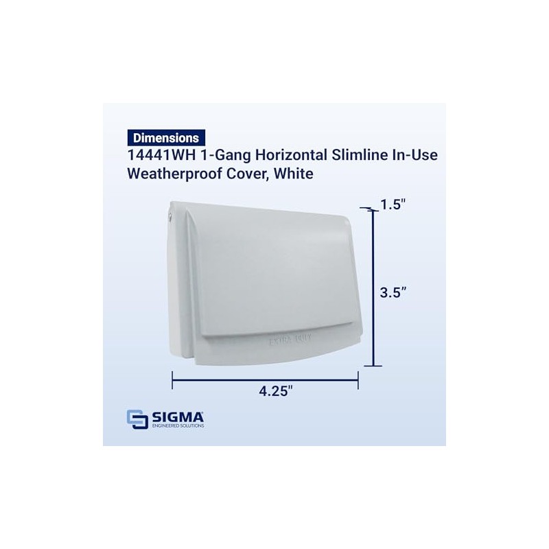 Sigma Engineered Solutions 14441WH 1-Gang Horizontal Slimline In-Use Weatherproof Cover,