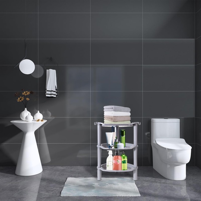 SLZBCY 3 Tier Shower Caddy Corner,Plastic Shower Shelf Organizer for