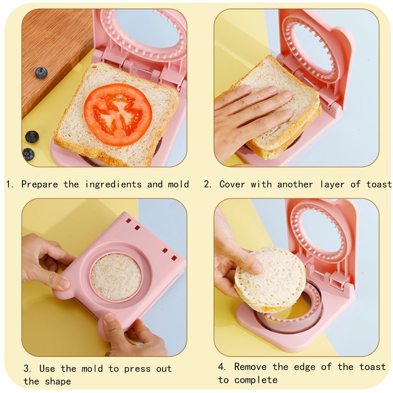 Lqucwepp 2PCS Sandwich Cutter and Sealer,Stainless Steel Round and Square