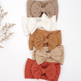 JOYOYO 12 Pcs Baby Girl Headbands Baby Bows and Headbands Soft Wide Headbands for Newborns Toddlers, Nylon Headbands Baby Headbands for Girls Baby Bowknot Hairbands