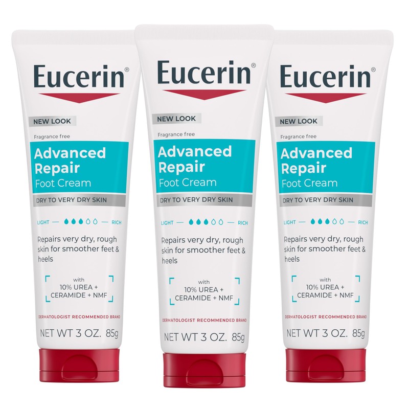 Eucerin Intensive Repair, Extra-Enriched Foot Creme, 3 Oz (Pack of